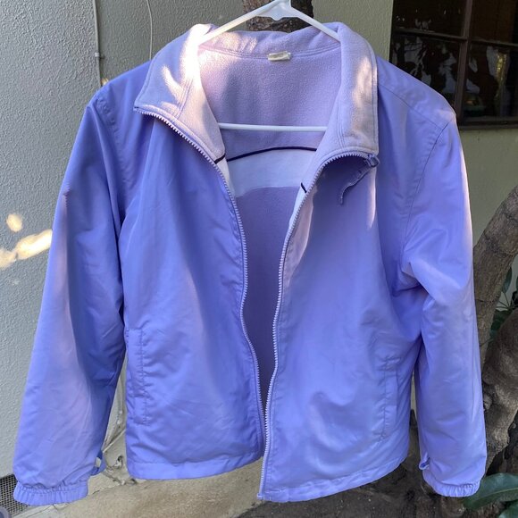 Girls Reversible Purple Jacket Size Large (12-14) - Picture 1 of 14